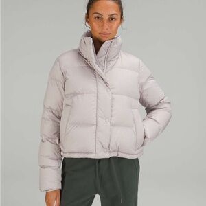 wunder puff cropped jacket in size 4 heathered natural ivory